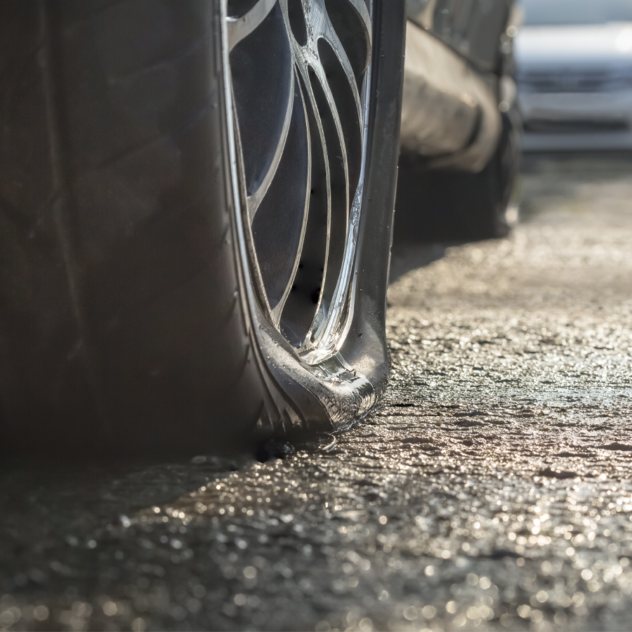 Flat tire in northern Michigan 